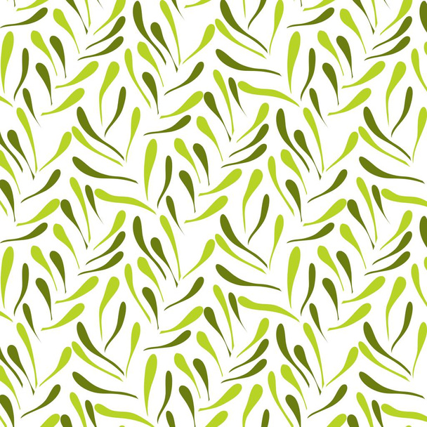 Seamless floral pattern with twigs. Botanical background, repeating prints. Blooming herbs texture design for your design. Hand drawn vector illustration - Vector, imagen