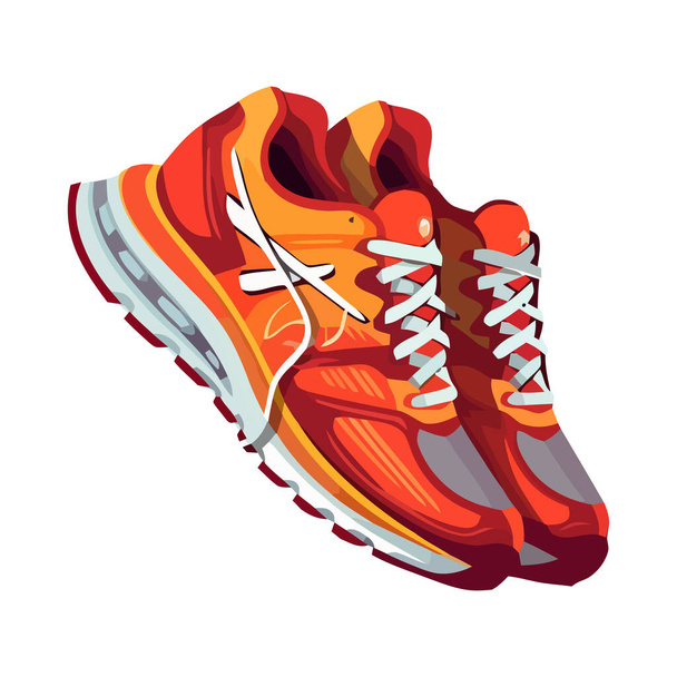Бег обуви символизирует здоровый образ жизни и изолированную конкуренцию - Вектор,изображение