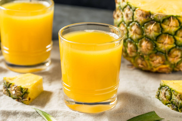 Cold Refreshing Yellow Pineapple Juice Ready to Drink - Photo, image