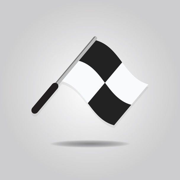 Αφηρημένη βοηθός διαιτητής κυματιστή σημαία εικονίδιο με πεταγμένες σκιά σε γκρι φόντο κλίση - Διάνυσμα, εικόνα