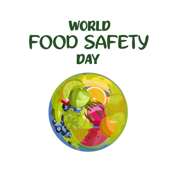 június 7-i élelmiszerbiztonsági világnap üzleti brosúra szórólap minta vektor, absztrakt borító bemutató, modern kiadvány plakát és zászló-banner, elrendezés téglalap méretben - Vektor, kép