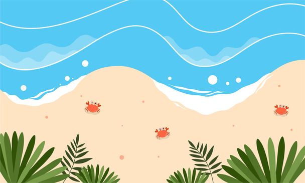 zomer illustratie vector dag voor de zomer tijd achtergrond en zomer vibes, tropische strand achtergrond - Vector, afbeelding