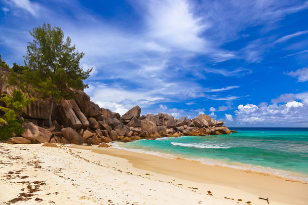 tropikalnej plaży na Seszele - Zdjęcie, obraz