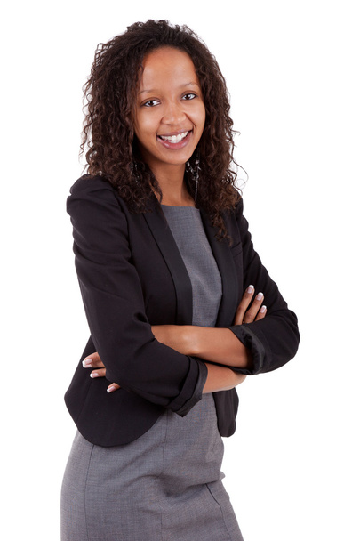Mujer de negocios afroamericana sonriente - Foto, Imagen