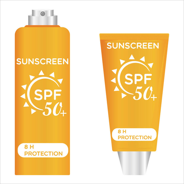sunscreen spf 50 icon, vector, illustration, symbol - ベクター画像
