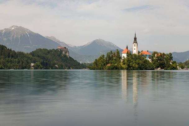 View on lake Bled in Slovenia. - Фото, изображение