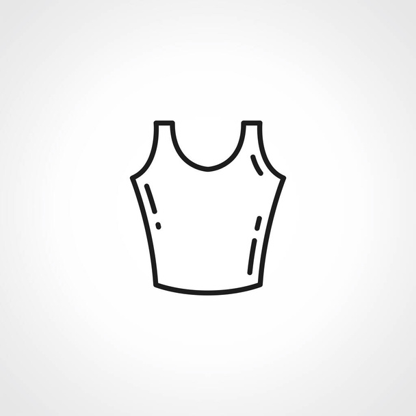 singlet line icon. Tank Top Clothing Undershirt outline icon - Vector, Image