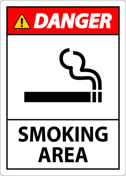 Schild mit erlaubten Raucherbereichen auf weißem Hintergrund - Vektor, Bild