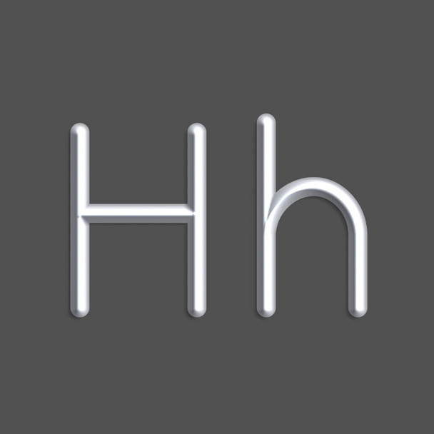 Alfabet letters van grijze kleur lichten, 3d lijn met gladde schaduw - Vector, afbeelding