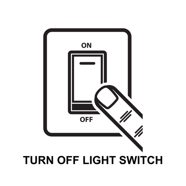 Turn off light switch. Toggle switch isolated on background vector illustration. - Wektor, obraz