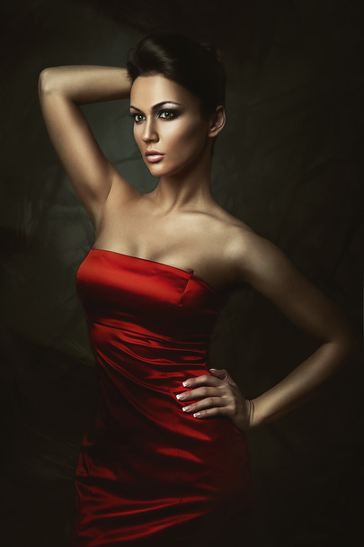 nainen punainen mekko - Valokuva, kuva