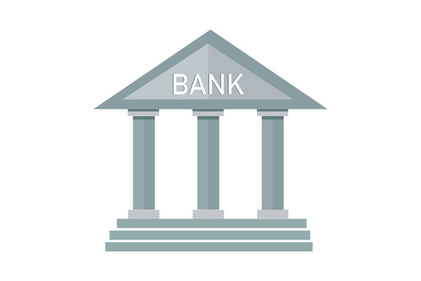 bank building icon. flat design. vector illustration. - Vector, imagen