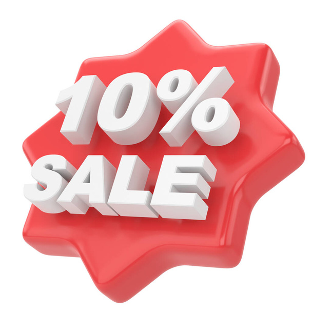 3D ten percent sale. 10% sale. Sale badge. - Photo, Image