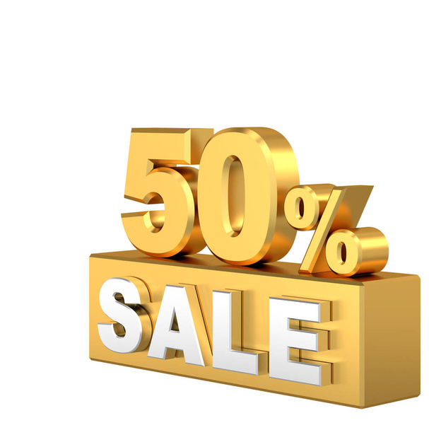 3D fifty percent sale. 50% sale. Sale banner decoration. - Photo, Image