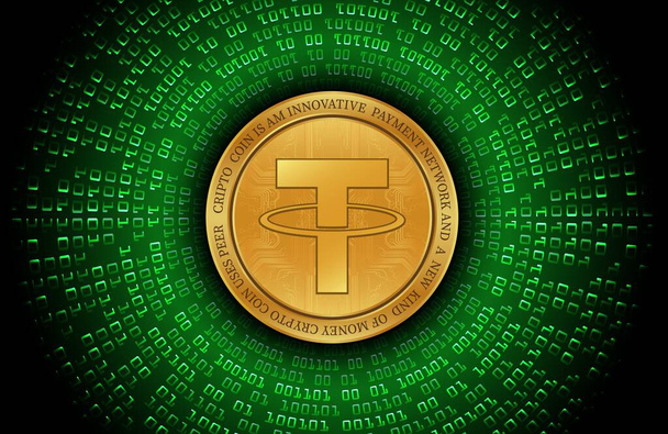 the tether-usdt virtual currency logo. 3d illustrations. - Photo, Image