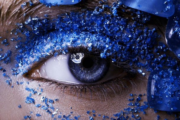 Blue eye with make-up - Fotó, kép