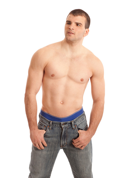 Shirtless Man in Jeans - Фото, изображение