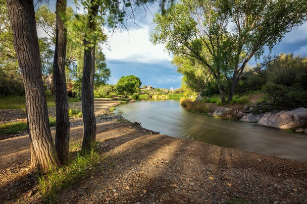 A beautiful view of Lynx Creek flows into Fain lake in Prescott Valley - Photo, image