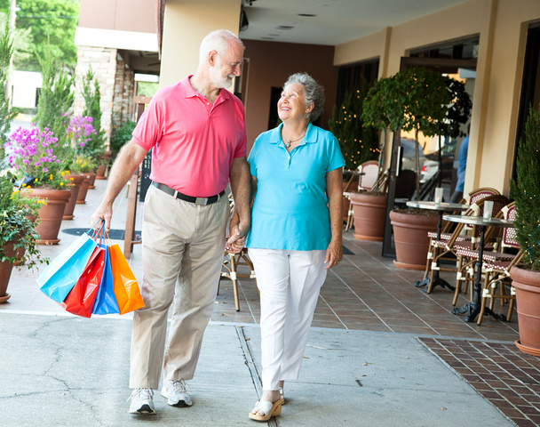 Shopping Seniors - Carrying Her Bags - Fotó, kép