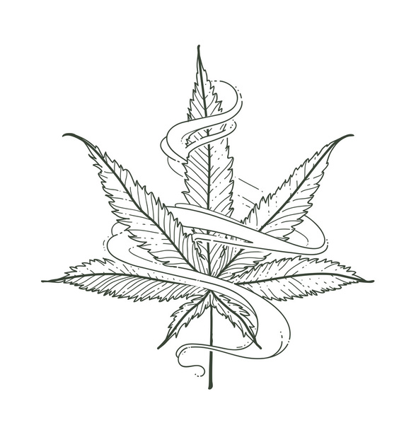 Vector marihuanablad - Vector, afbeelding