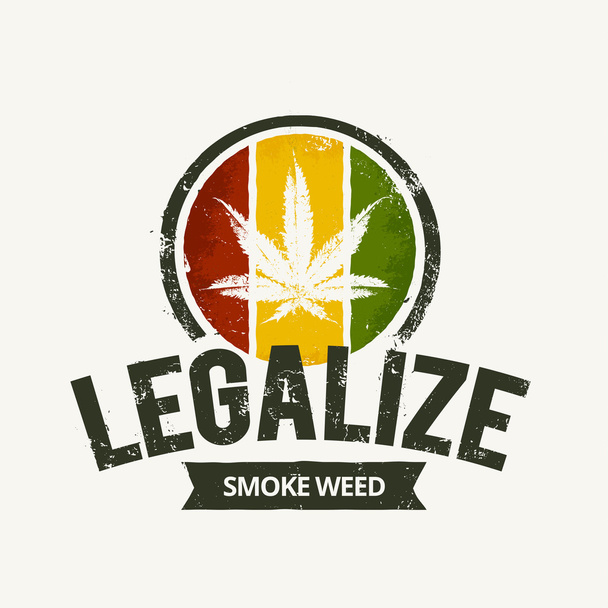 emblema de cannabis
 - Vetor, Imagem
