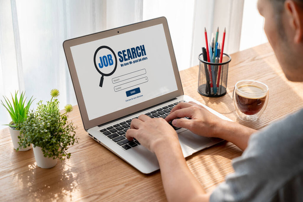 Online job search on modish website for worker to search for job opportunities on the recruitment internet network - Fotoğraf, Görsel