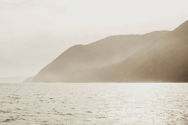 Fjord landscape. Milford Sound in New Zealand. Travel concept. - Fotoğraf, Görsel