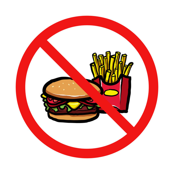 Žádný burger a hranolky Přihlásit na bílém pozadí - Vektor, obrázek