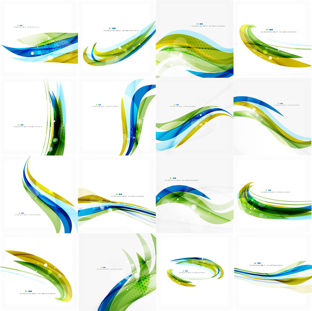 Υποπνέων πράσινο και μπλε γραμμές - Διάνυσμα, εικόνα