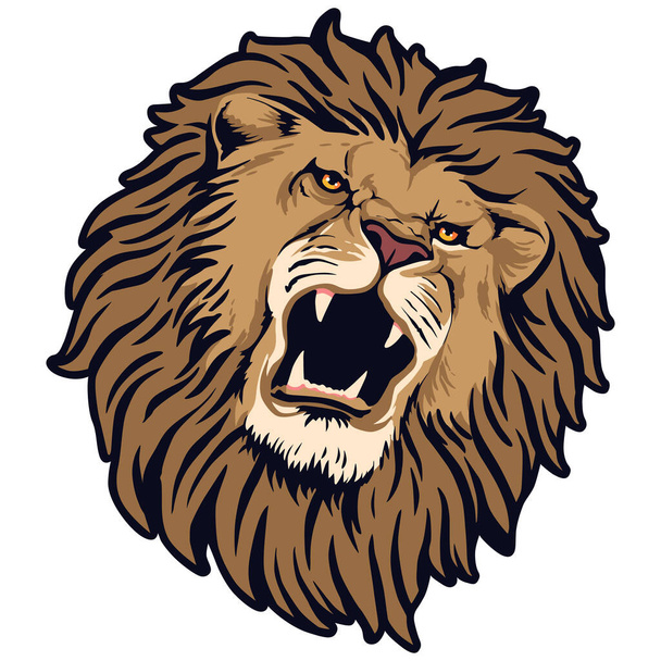 lion head portrait, vector illustration - Διάνυσμα, εικόνα