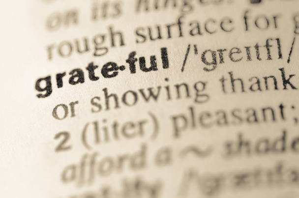 Dictionary definition of word grateful  - Photo, Image