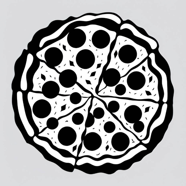 delicious ready-to-eat pizza. top view. vector illustration. - Vector, Image