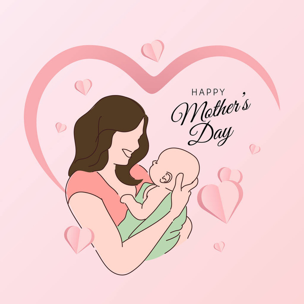 vector graphic of happy mother's day good for mother's day celebration. flat design. flyer design.flat illustration. - Διάνυσμα, εικόνα