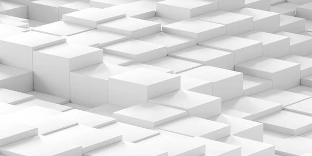 Un grand groupe de cubes blancs sont disposés dans un modèle - Photo, image