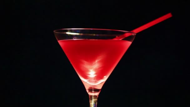 Vampire  red cocktail. Wine  glass in rotation - Footage, Video