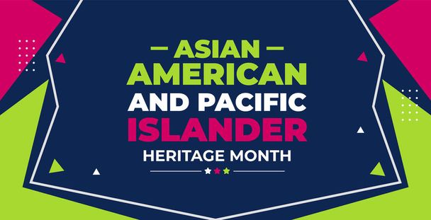 Asya Amerikalı ve Pasifik Adalı Miras Ayının arka planı veya afiş tasarım şablonu Mayıs ayında kutlanıyor. - Vektör, Görsel