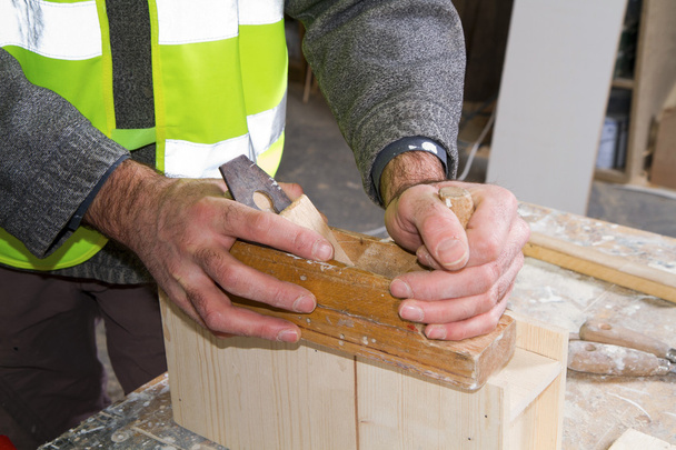 Male joiner working - Foto, Imagen