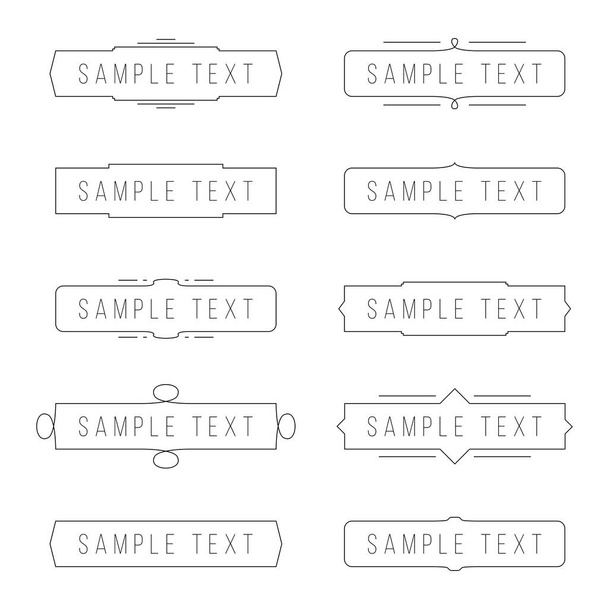 Text banner template. Simple text frame modern style rectangle. Thin Line border frame for text. - Vektör, Görsel