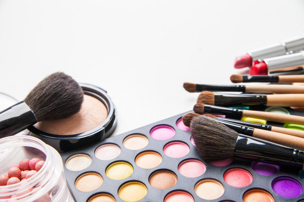 Make-up multicolored palette, brushes and cosmetics. - Φωτογραφία, εικόνα