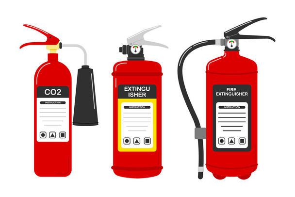 Various fire extinguishers, vector illustration - Διάνυσμα, εικόνα