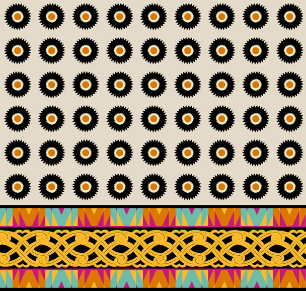 Belle broderie florale décolleté. motif ethnique géométrique traditionnel sur fond noir.Style aztèque, illustration abstraite. design pour la texture, tissu, mode femme porter, décoration, impression - Photo, image