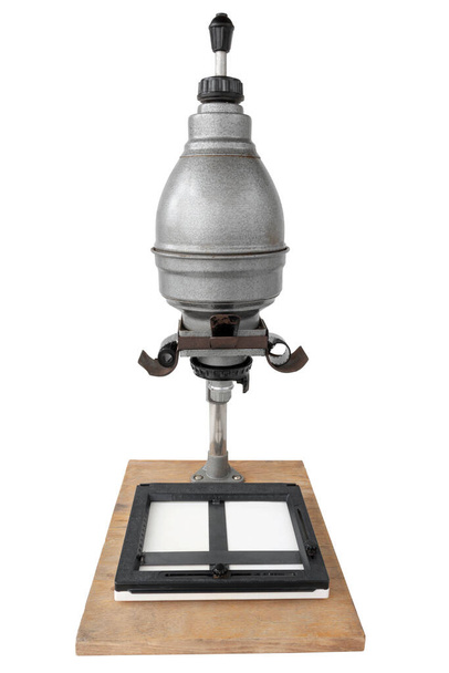 Vintage photographic enlarger for projecting photo negatives, isolated on white background, Contains clipping path - Photo, Image
