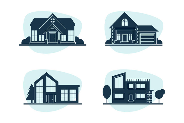 Illustrazione vettoriale della silhouette della casa disegnata a mano - Vettoriali, immagini