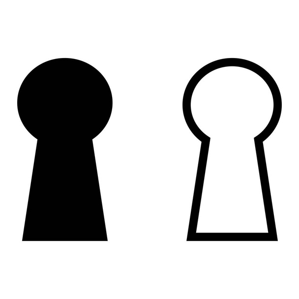Schlüssellochsymbole gesetzt. Türschlüssel Loch Symbol Vektor isoliert auf weißem Hintergrund - Vektor, Bild