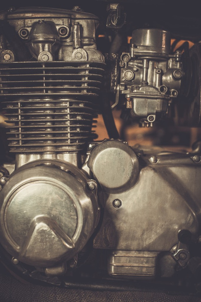 Cafe-racer motorcycle engine - Foto, afbeelding