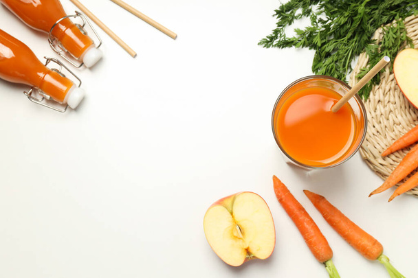 Концепция здорового питания и питания с морковным соком - Фото, изображение