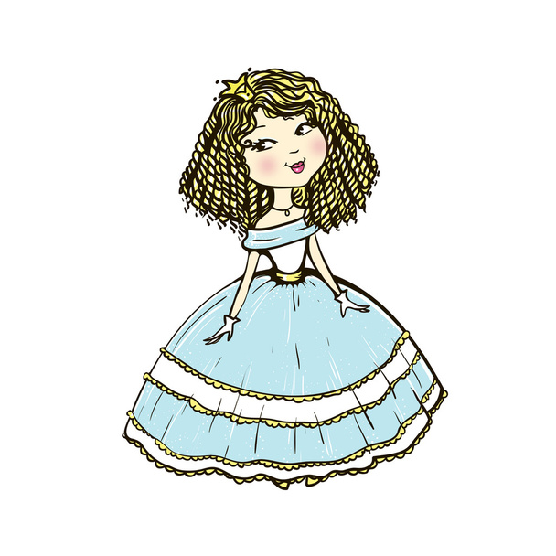 Mooi meisje in een bal jurk - Vector, afbeelding