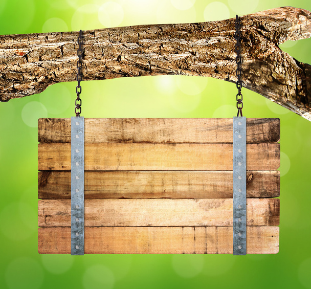 Prázdná dřevěná cedule visící - Fotografie, Obrázek