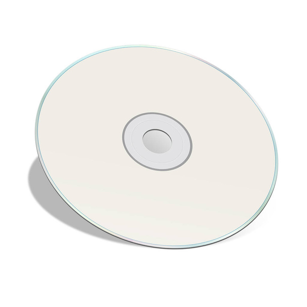 Płyta CD lub DVD blank szablon biały dla układu prezentacji i projektu. Renderowanie 3D. Cyfrowo wygenerowany obraz. Izolacja na białym tle. - Zdjęcie, obraz