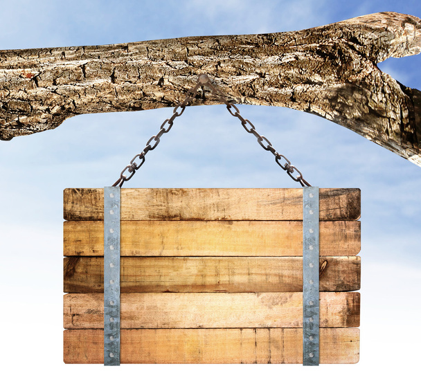 Üres fa tábla lóg - Fotó, kép